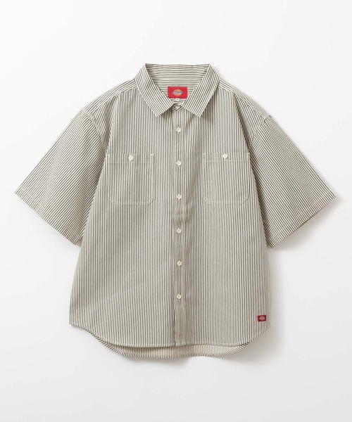 Dickies（ディッキーズ）の「Dickies ディッキーズ [大きいサイズ] 五分袖ワークシャツ キングサイズ（シャツ/ブラウス・メンズ・アイボリー/ネイビー・3L/4L）」の2枚目の写真