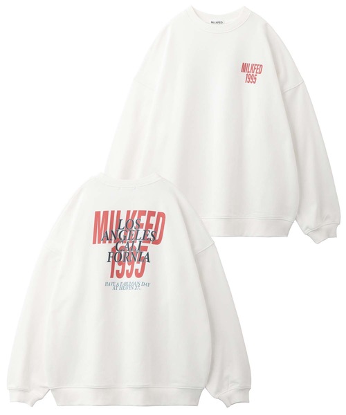 MILKFED.（ミルクフェド）の「LAYERED LOGO CREWNECK SWEATSHIRT（スウェット・レディース・ネイビー/ホワイト/レッド/アッシュ・ONE SIZE）」の6枚目の写真