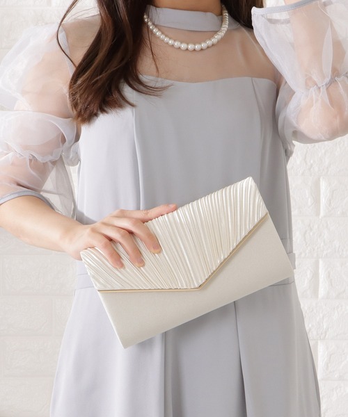 Lace Ladies（レースレディース）の「2WAYストラップ付きプリーツコンパクトバッグ（クラッチバッグ・レディース・グレー/ベージュ/ブラック/アイボリー・FREE）」の21枚目の写真