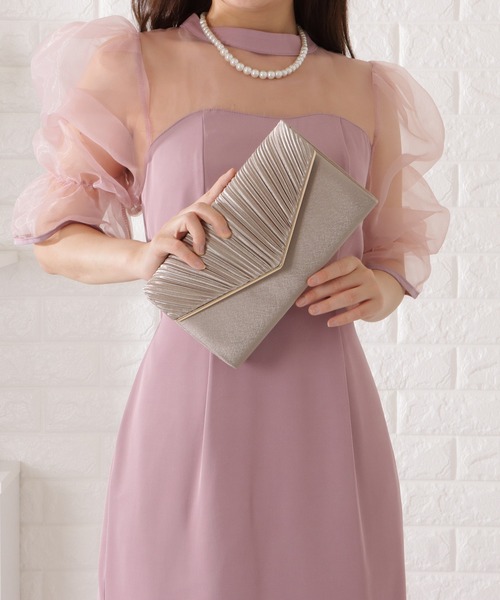 Lace Ladies（レースレディース）の「2WAYストラップ付きプリーツコンパクトバッグ（クラッチバッグ・レディース・グレー/ベージュ/ブラック/アイボリー・FREE）」の6枚目の写真