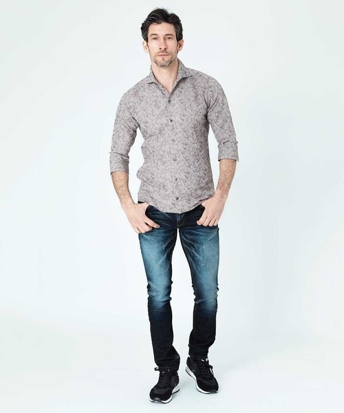 MICHEL KLEIN HOMME (ミッシェルクランオム)の「《日本製》ボタニカル柄7分袖シャツ(シャツ/ブラウス・メンズ・ベージュ/グリーン/ブラック・MEDIUM/LARGE/X-LARGE)」の12枚目の写真
