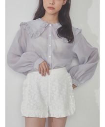 merry jenny | シアーフリルカラーブラウス(シャツ/ブラウス)