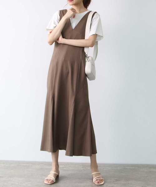 TITE IN THE STORE(ティテ インザ ストア)の「【UVカット/接触冷感】マーメイドジャンプスカート(ワンピース・レディース・ブラウン/ベージュ/ブラック/ブルー・38)」の3枚目の写真