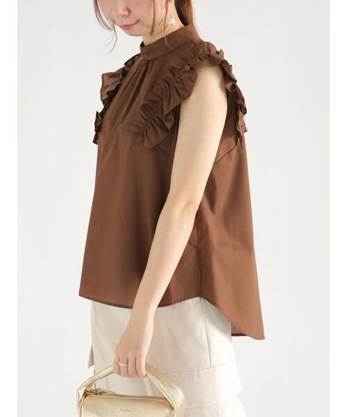 Te chichi(テチチ)の「フリルショルダーブラウス(シャツ/ブラウス・レディース・ブラック/ネイビー/ブラウン・F)」の3枚目の写真