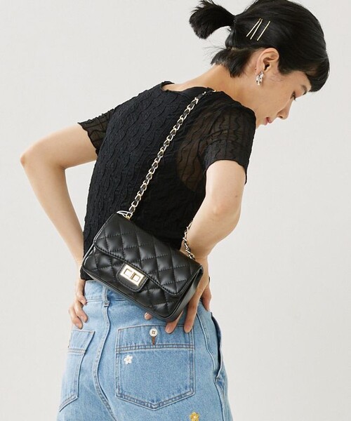 FREAK'S STORE（フリークスストア）の「半袖カットソー（Tシャツ/カットソー・レディース・ブラック・ﾌﾘ-）」の2枚目の写真