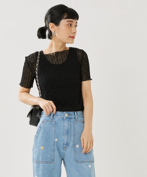 FREAK'S STORE（フリークスストア）の「半袖カットソー（Tシャツ/カットソー・レディース・ブラック・ﾌﾘ-）」の5枚目の写真