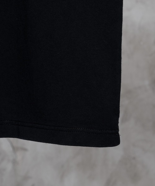 heavy cotton vintage like retro logo print pigment big long-T/ヘビーコットンヴィンテージライクレトロロゴプリントピグメントTシャツ（Tシャツ/カットソー）｜ADRER（アドラー）