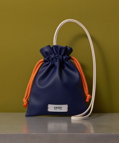 GRAIN（グレイン）の「非表示【GRAIN/グレイン】バイカラーミニ巾着ショルダーバッグ ＃Owl（ショルダーバッグ・レディース・ブラック/ゴールド/ブルー/シルバー/ブラック系その他2/サックスブルー/パープル/ネイビー/ガンメタ・FREE）」の4枚目の写真