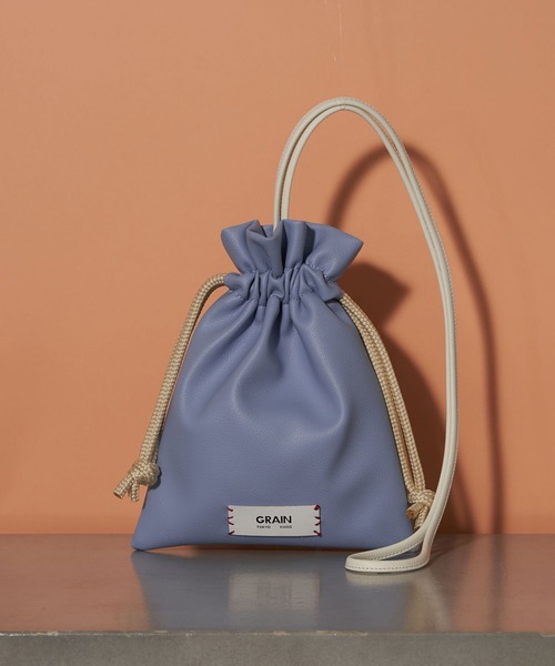 GRAIN（グレイン）の「非表示【GRAIN/グレイン】バイカラーミニ巾着ショルダーバッグ ＃Owl（ショルダーバッグ・レディース・ブラック/ゴールド/ブルー/シルバー/ブラック系その他2/サックスブルー/パープル/ネイビー/ガンメタ・FREE）」の5枚目の写真