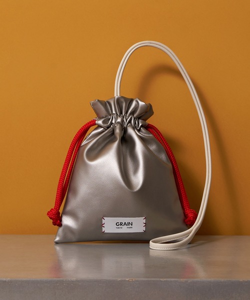 GRAIN（グレイン）の「非表示【GRAIN/グレイン】バイカラーミニ巾着ショルダーバッグ ＃Owl（ショルダーバッグ・レディース・ブラック/ゴールド/ブルー/シルバー/ブラック系その他2/サックスブルー/パープル/ネイビー/ガンメタ・FREE）」の9枚目の写真