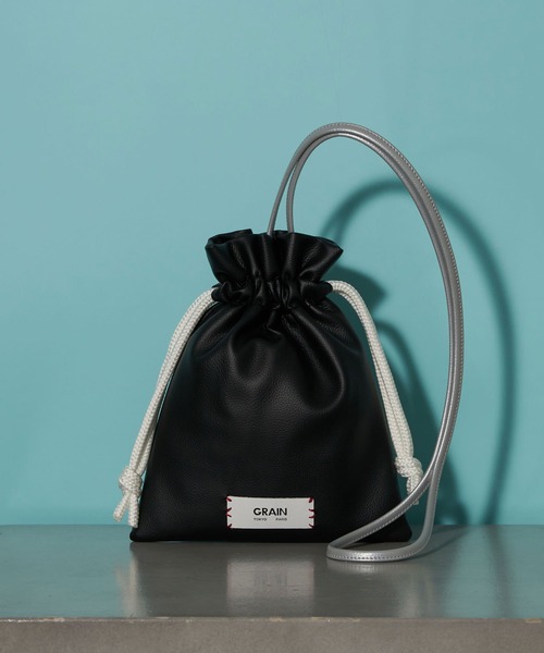 GRAIN（グレイン）の「非表示【GRAIN/グレイン】バイカラーミニ巾着ショルダーバッグ ＃Owl（ショルダーバッグ・レディース・ブラック/ゴールド/ブルー/シルバー/ブラック系その他2/サックスブルー/パープル/ネイビー/ガンメタ・FREE）」の3枚目の写真