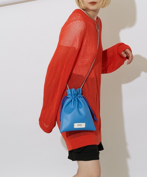 GRAIN（グレイン）の「非表示【GRAIN/グレイン】バイカラーミニ巾着ショルダーバッグ ＃Owl（ショルダーバッグ・レディース・ブラック/ゴールド/ブルー/シルバー/ブラック系その他2/サックスブルー/パープル/ネイビー/ガンメタ・FREE）」の15枚目の写真