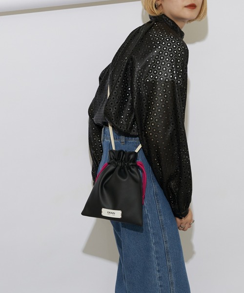 GRAIN（グレイン）の「非表示【GRAIN/グレイン】バイカラーミニ巾着ショルダーバッグ ＃Owl（ショルダーバッグ・レディース・ブラック/ゴールド/ブルー/シルバー/ブラック系その他2/サックスブルー/パープル/ネイビー/ガンメタ・FREE）」の22枚目の写真