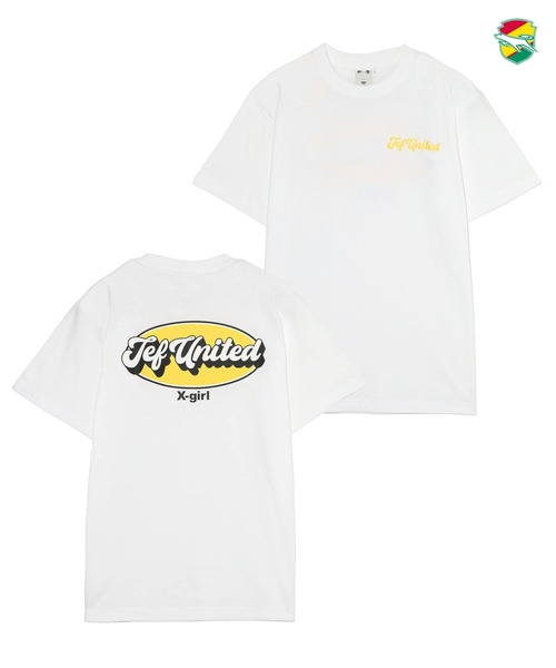 X-girl（エックスガール）の「WEリーグ|JEF ICL OVAL LOGO S/S TEE/ジェフユナイテッド市原・千葉レディースJEF UNITED/Tシャツ（スポーツグッズ・レディース・イエロー/ブラック/ホワイト・MEDIUM/X-LARGE/LARGE）」の2枚目の写真