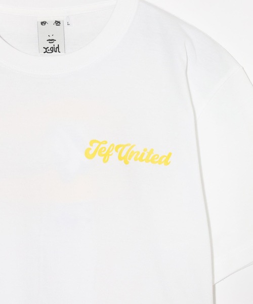 X-girl（エックスガール）の「WEリーグ|JEF ICL OVAL LOGO S/S TEE/ジェフユナイテッド市原・千葉レディースJEF UNITED/Tシャツ（スポーツグッズ・レディース・イエロー/ブラック/ホワイト・MEDIUM/X-LARGE/LARGE）」の8枚目の写真