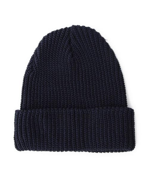 green label relaxing（グリーンレーベルリラクシング）の「USA CTN AZE ビーニー（ニットキャップ/ビーニー・メンズ・オフホワイト/ブラック/ネイビー・フリー）」の4枚目の写真