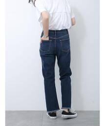 Samansa Mos2 blue | 【ECO DENIM】ストレートパンツ(その他パンツ)