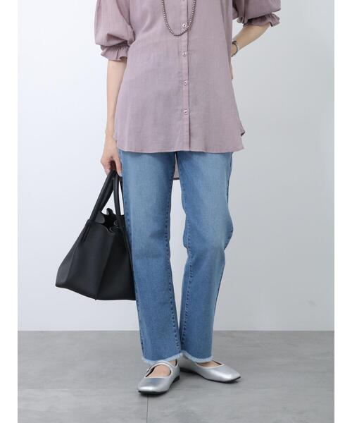 Samansa Mos2 blue(サマンサモスモスブルー)の「【ECO DENIM】ストレートパンツ(その他パンツ・レディース・ブラック/ネイビー/ブルー・F)」の3枚目の写真