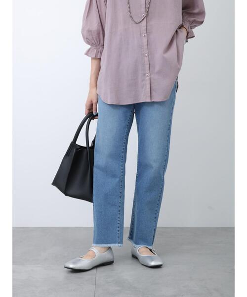 Samansa Mos2 blue(サマンサモスモスブルー)の「【ECO DENIM】ストレートパンツ(その他パンツ・レディース・ブラック/ネイビー/ブルー・F)」の4枚目の写真