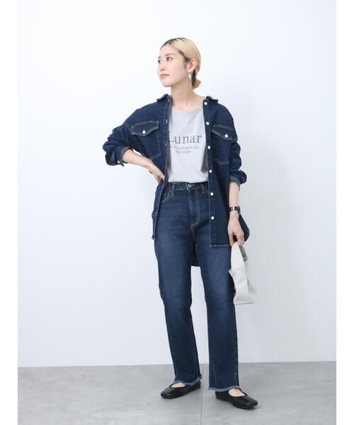 Samansa Mos2 blue(サマンサモスモスブルー)の「【ECO DENIM】ストレートパンツ(その他パンツ・レディース・ブラック/ネイビー/ブルー・F)」の22枚目の写真