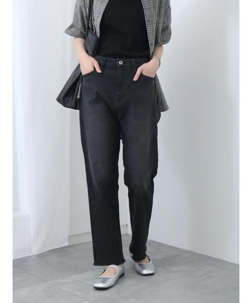 Samansa Mos2 blue(サマンサモスモスブルー)の「【ECO DENIM】ストレートパンツ(その他パンツ・レディース・ブラック/ネイビー/ブルー・F)」の6枚目の写真