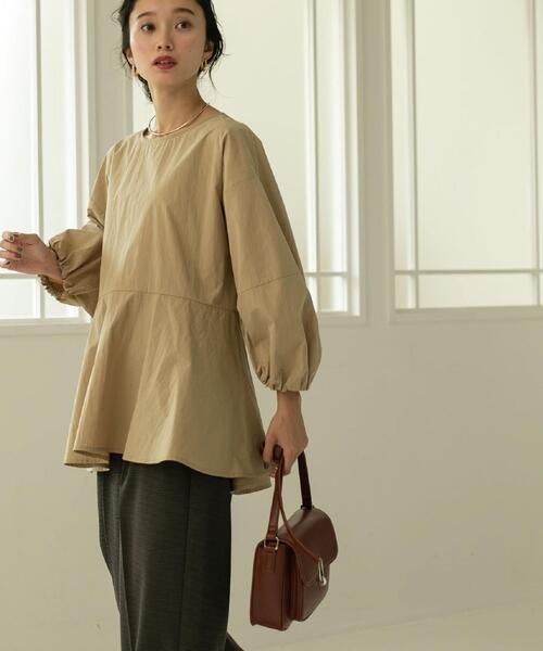 coen（コーエン）の「【WEB限定】ペプラムロングスリーブチュニックブラウス（シャツ/ブラウス・レディース・ベージュ/オフホワイト/ダークグレー・M/L）」の10枚目の写真