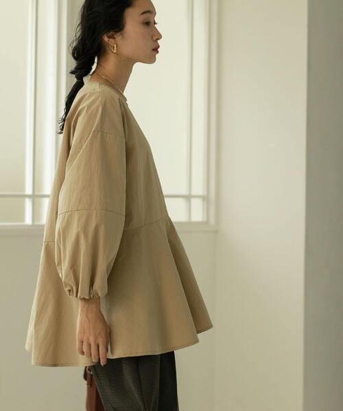 coen（コーエン）の「【WEB限定】ペプラムロングスリーブチュニックブラウス（シャツ/ブラウス・レディース・ベージュ/オフホワイト/ダークグレー・M/L）」の13枚目の写真