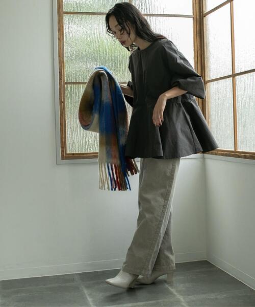 coen（コーエン）の「【WEB限定】ペプラムロングスリーブチュニックブラウス（シャツ/ブラウス・レディース・ベージュ/オフホワイト/ダークグレー・M/L）」の21枚目の写真