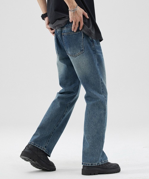 aimoha（アイモハ）の「aimoha menスリームストレートデニム（デニムパンツ・メンズ・ブルー・MEDIUM/SMALL/X-LARGE/LARGE）」の5枚目の写真