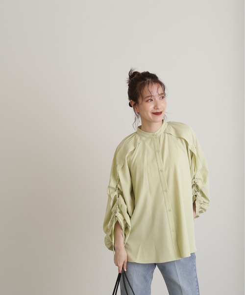 N.(N. Natural Beauty Basic)(エヌエヌナチュラルビューティーベーシック)の「◆レースアップスリーブブラウス(シャツ/ブラウス・レディース・ホワイト/ブルー/ライトグリーン・MEDIUM)」の11枚目の写真