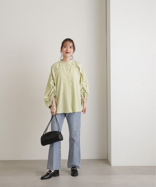 N.(N. Natural Beauty Basic)(エヌエヌナチュラルビューティーベーシック)の「◆レースアップスリーブブラウス(シャツ/ブラウス・レディース・ホワイト/ブルー/ライトグリーン・MEDIUM)」の13枚目の写真