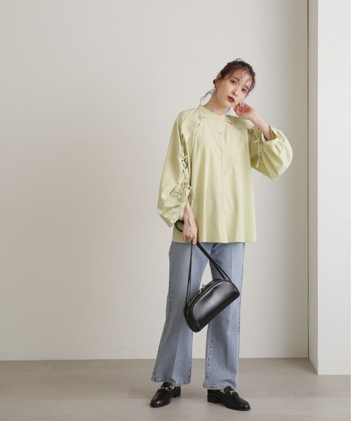 N.(N. Natural Beauty Basic)(エヌエヌナチュラルビューティーベーシック)の「◆レースアップスリーブブラウス(シャツ/ブラウス・レディース・ホワイト/ブルー/ライトグリーン・MEDIUM)」の14枚目の写真