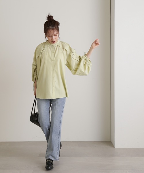 N.(N. Natural Beauty Basic)(エヌエヌナチュラルビューティーベーシック)の「◆レースアップスリーブブラウス(シャツ/ブラウス・レディース・ホワイト/ブルー/ライトグリーン・MEDIUM)」の16枚目の写真