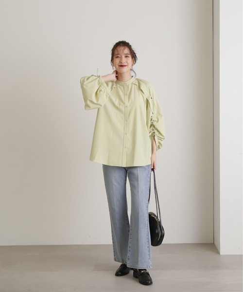 N.(N. Natural Beauty Basic)(エヌエヌナチュラルビューティーベーシック)の「◆レースアップスリーブブラウス(シャツ/ブラウス・レディース・ホワイト/ブルー/ライトグリーン・MEDIUM)」の17枚目の写真