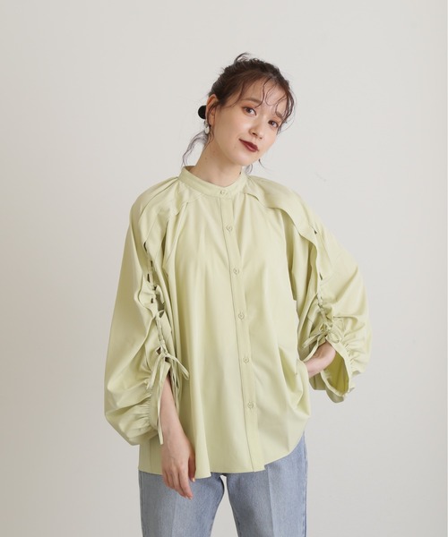 N.(N. Natural Beauty Basic)(エヌエヌナチュラルビューティーベーシック)の「◆レースアップスリーブブラウス(シャツ/ブラウス・レディース・ホワイト/ブルー/ライトグリーン・MEDIUM)」の19枚目の写真