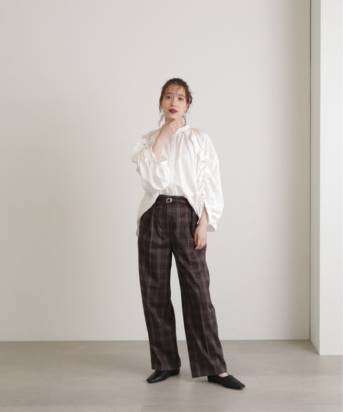 N.(N. Natural Beauty Basic)(エヌエヌナチュラルビューティーベーシック)の「◆レースアップスリーブブラウス(シャツ/ブラウス・レディース・ホワイト/ブルー/ライトグリーン・MEDIUM)」の7枚目の写真