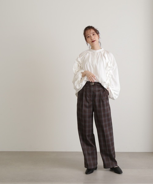 N.(N. Natural Beauty Basic)(エヌエヌナチュラルビューティーベーシック)の「◆レースアップスリーブブラウス(シャツ/ブラウス・レディース・ホワイト/ブルー/ライトグリーン・MEDIUM)」の8枚目の写真