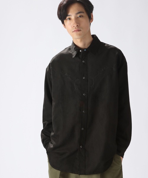 niko and...（ニコアンド）の「刺しゅうウエスタンシャツ（シャツ/ブラウス・メンズ・ブラウン/ブラック・LARGE/MEDIUM）」の10枚目の写真