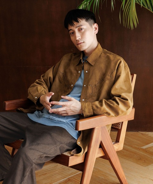 niko and...（ニコアンド）の「刺しゅうウエスタンシャツ（シャツ/ブラウス・メンズ・ブラウン/ブラック・LARGE/MEDIUM）」の6枚目の写真