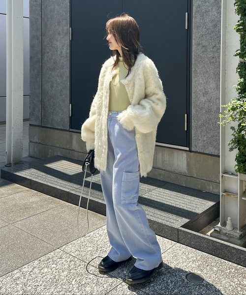 COMMRE（コムル）の「【COMMRE / コムル】ヘアリーシャギーニットカーディガン（カーディガン/ボレロ・レディース・ベージュ/ホワイト/グリーン/ブルー系その他・FREE）」の10枚目の写真