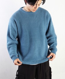 フェザーヤーン ルーズサイズ 長袖クルーニット