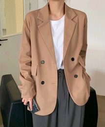 薄手 ダブル テーラードジャケット