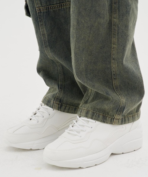 REON STUDIO（レオンスタジオ）の「韓国ブランド RE:ON STUDIO レオンスタジオ 8.5CM HI SOLE VOLUME SNEAKER ハイソール ボリュームスニーカー 厚底スニーカー シューズ 靴 運動靴 韓国ファッション（スニーカー・メンズ・ホワイト/ブラック・26.0cm/27.0cm/28.0cm）」の6枚目の写真