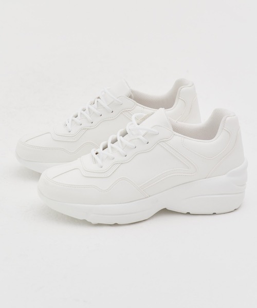 REON STUDIO（レオンスタジオ）の「韓国ブランド RE:ON STUDIO レオンスタジオ 8.5CM HI SOLE VOLUME SNEAKER ハイソール ボリュームスニーカー 厚底スニーカー シューズ 靴 運動靴 韓国ファッション（スニーカー・メンズ・ホワイト/ブラック・26.0cm/27.0cm/28.0cm）」の3枚目の写真