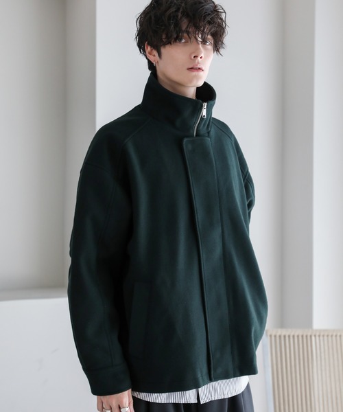 ASTRONOMY(アストロノミー)の「ビッグシルエットメルトンスタンドネックブルゾン(ブルゾン・メンズ・チャコール/ブラック/ライトグレー/ブラウン/オレンジ/ブルー/ダークグリーン/モカ・L/M/LL)」の6枚目の写真