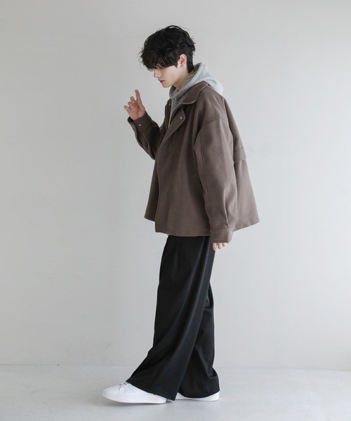 ASTRONOMY(アストロノミー)の「ビッグシルエットメルトンスタンドネックブルゾン(ブルゾン・メンズ・チャコール/ブラック/ライトグレー/ブラウン/オレンジ/ブルー/ダークグリーン/モカ・L/M/LL)」の11枚目の写真