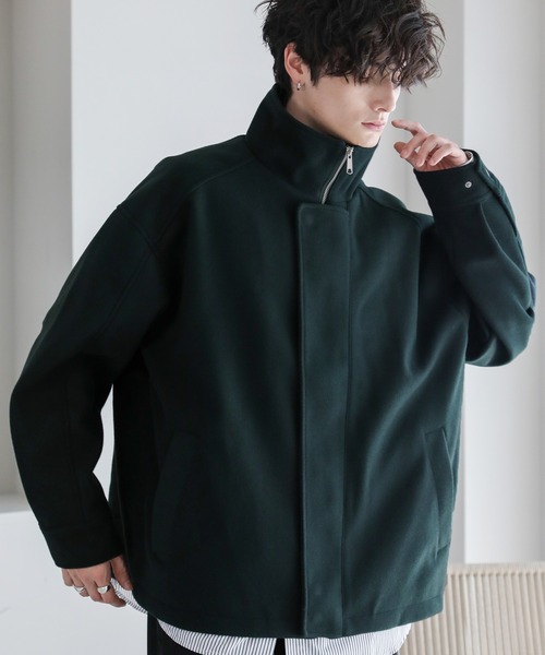 ASTRONOMY(アストロノミー)の「ビッグシルエットメルトンスタンドネックブルゾン(ブルゾン・メンズ・チャコール/ブラック/ライトグレー/ブラウン/オレンジ/ブルー/ダークグリーン/モカ・L/M/LL)」の15枚目の写真