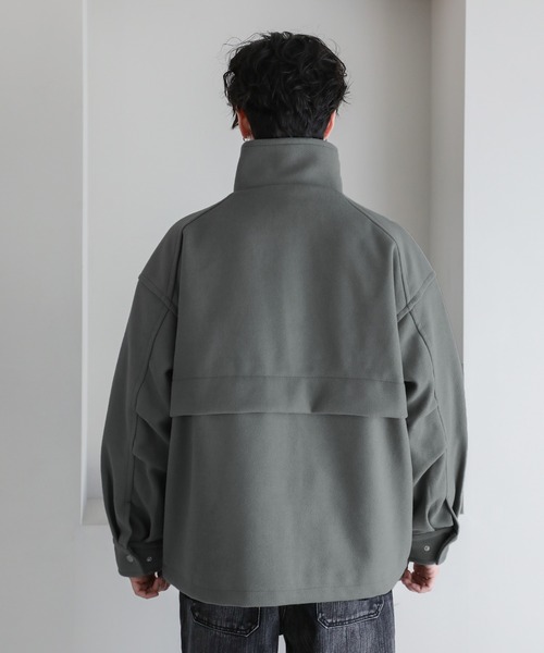 ASTRONOMY(アストロノミー)の「ビッグシルエットメルトンスタンドネックブルゾン(ブルゾン・メンズ・チャコール/ブラック/ライトグレー/ブラウン/オレンジ/ブルー/ダークグリーン/モカ・L/M/LL)」の22枚目の写真