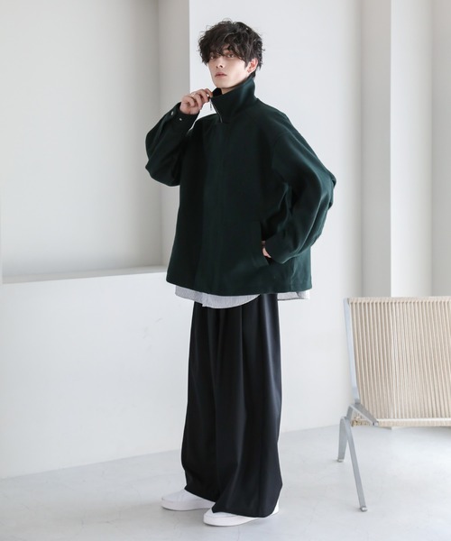 ASTRONOMY(アストロノミー)の「ビッグシルエットメルトンスタンドネックブルゾン(ブルゾン・メンズ・チャコール/ブラック/ライトグレー/ブラウン/オレンジ/ブルー/ダークグリーン/モカ・L/M/LL)」の16枚目の写真