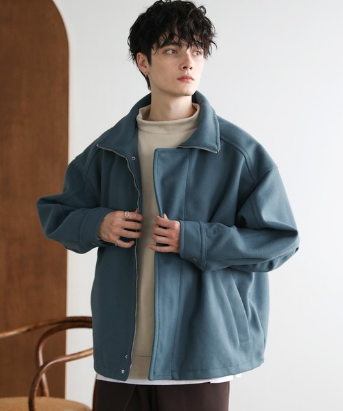 ASTRONOMY(アストロノミー)の「ビッグシルエットメルトンスタンドネックブルゾン(ブルゾン・メンズ・チャコール/ブラック/ライトグレー/ブラウン/オレンジ/ブルー/ダークグリーン/モカ・L/M/LL)」の10枚目の写真